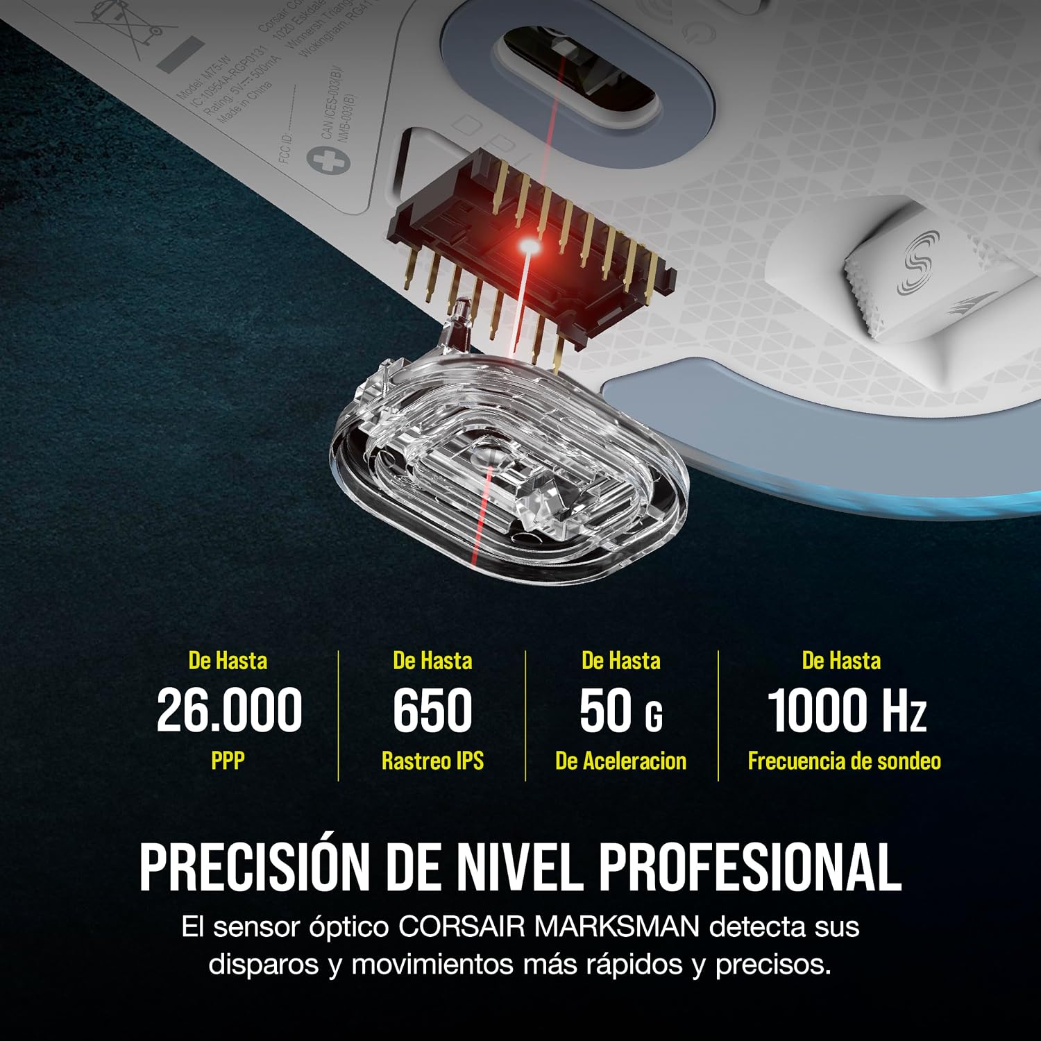 Thumbnail 2 de Corsair M75 Wireless RGB Ratón Ligero para Juegos