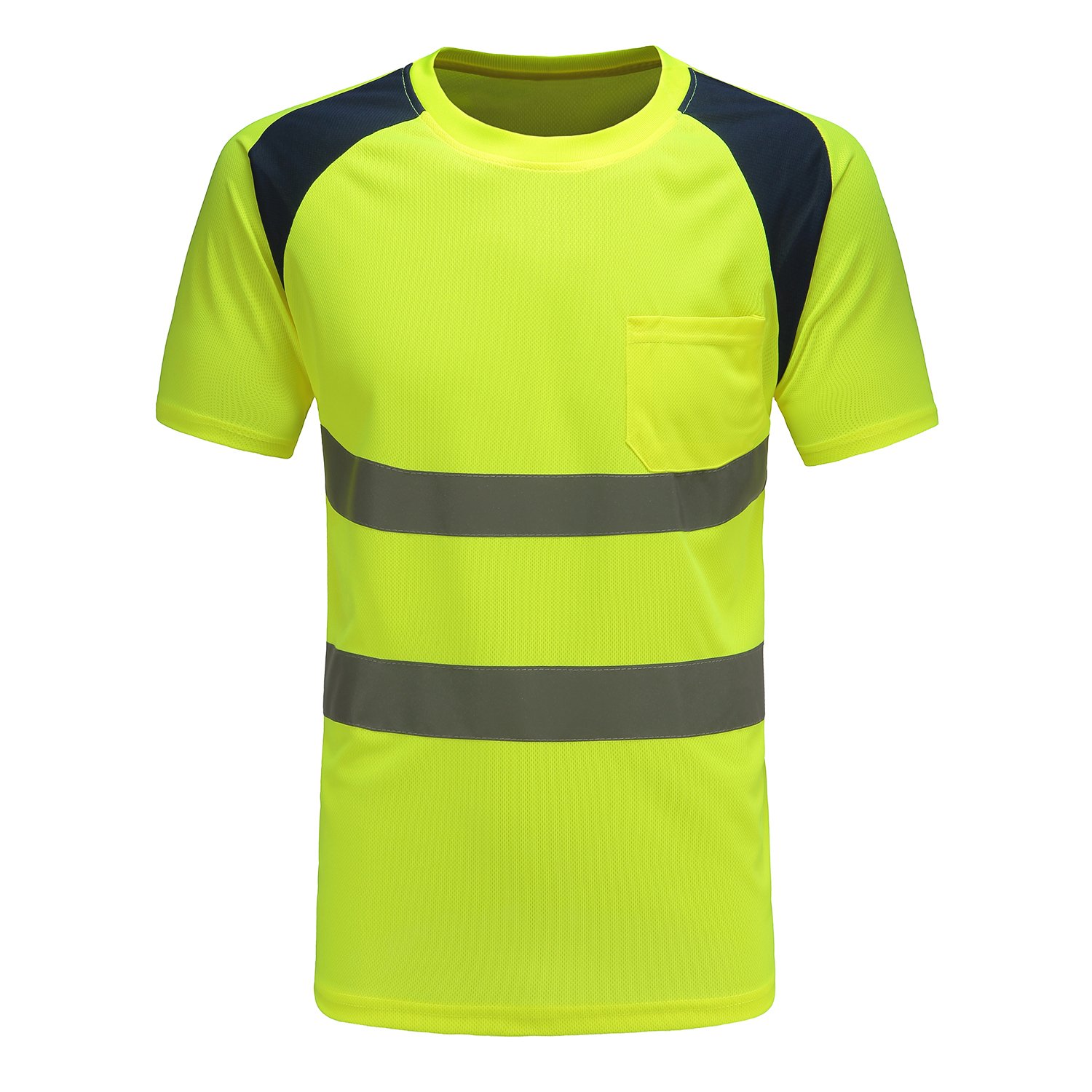 Thumbnail 5 de Hi Vis Yellow T Shirt High Viz Tee with 2 Reflective Bands — Round Neck, Breathable Security Workwear (XXL, Orange)