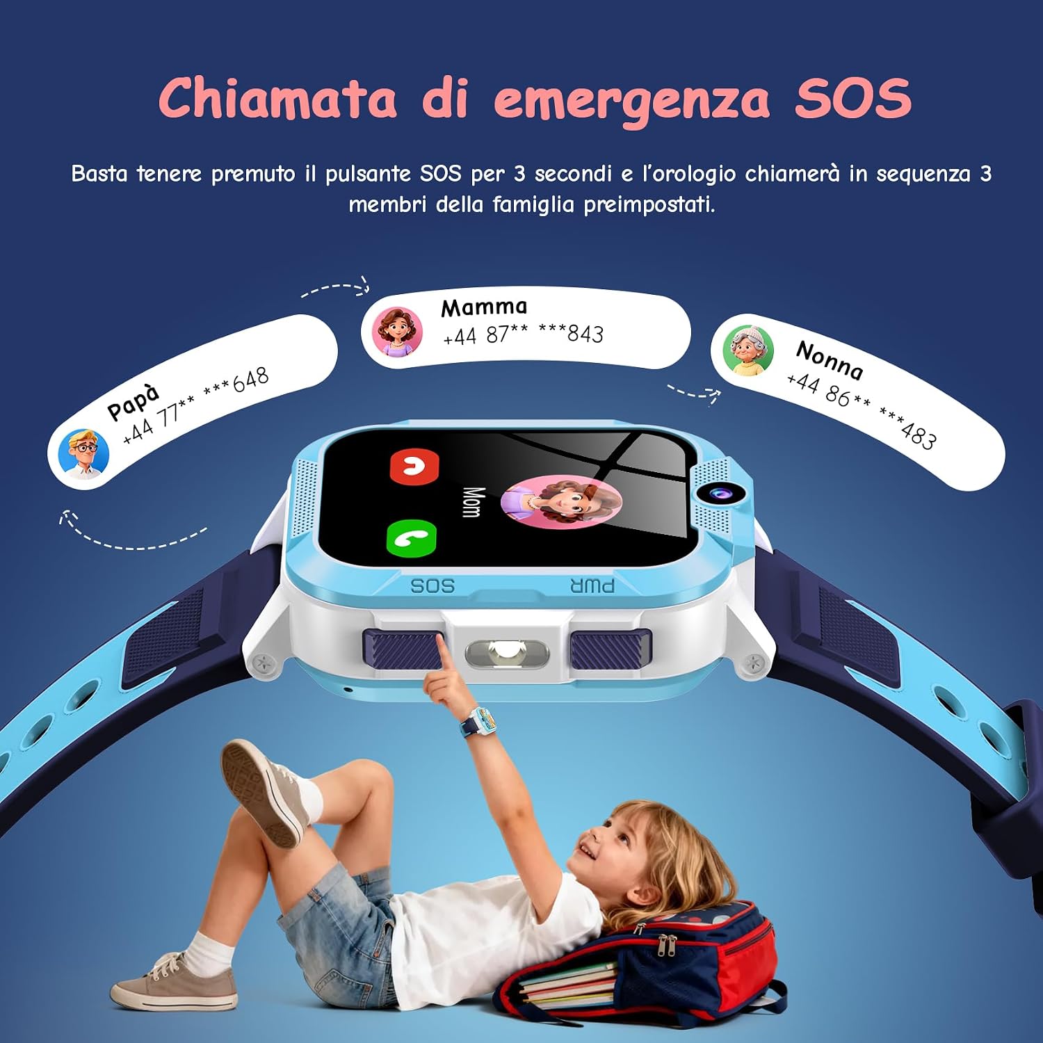 Detalle de IOWODO Smartwatch Bambini 4G con Videochiamata HD e GPS: sicurezza e divertimento per i più piccoli