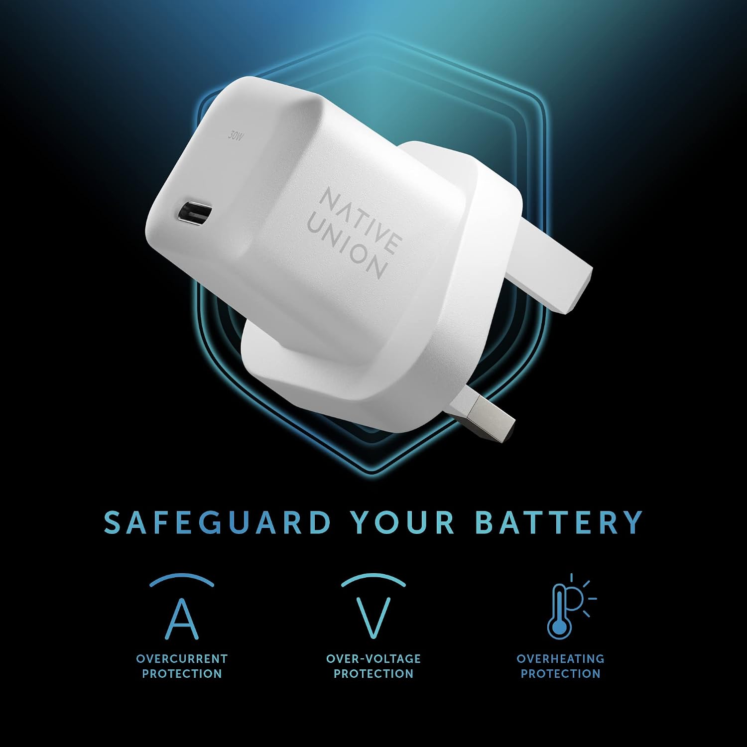 Detalle de Native Union Fast GaN Charger PD 30W (USB-C) – Ultra-compact Power Delivery for Type-C devices (White)