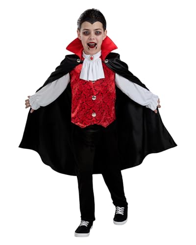 Detalle de Funidelia Conde Drácula, disfraz infantil con capa y chaleco, talla 7-9 años