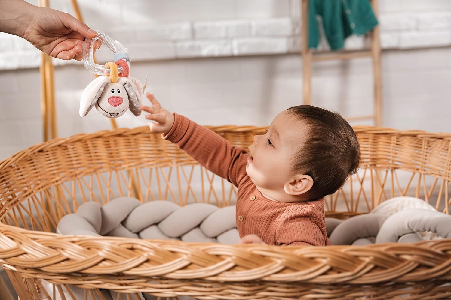 Thumbnail 1 de NICI Ensemble Doudou et Anneau de Dentition Lapin Ange Gardien – Coffret cadeau bébé 0 mois