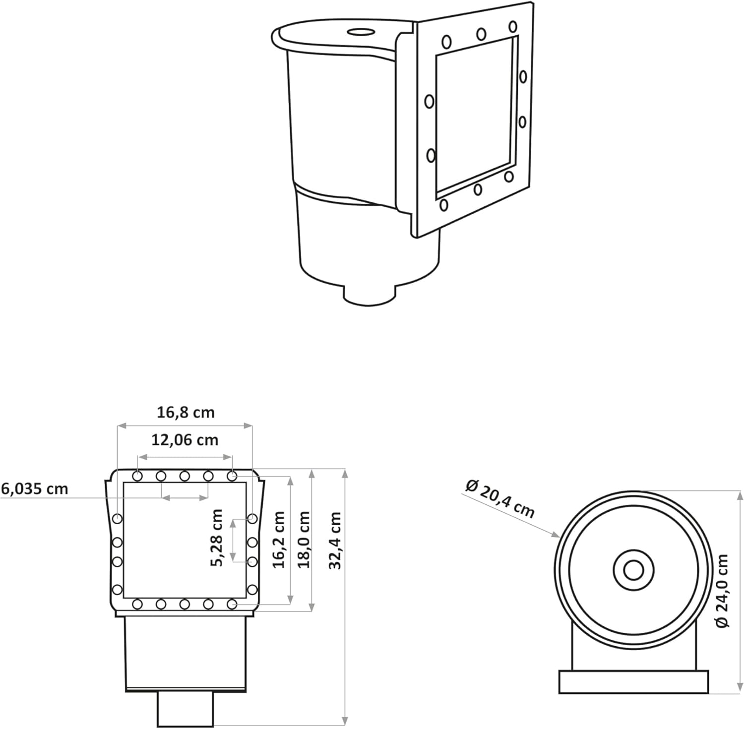 Detalle de Steinbach Skimmer S1 3-Piece, Bianco – lo skimmer per piscine in acciaio