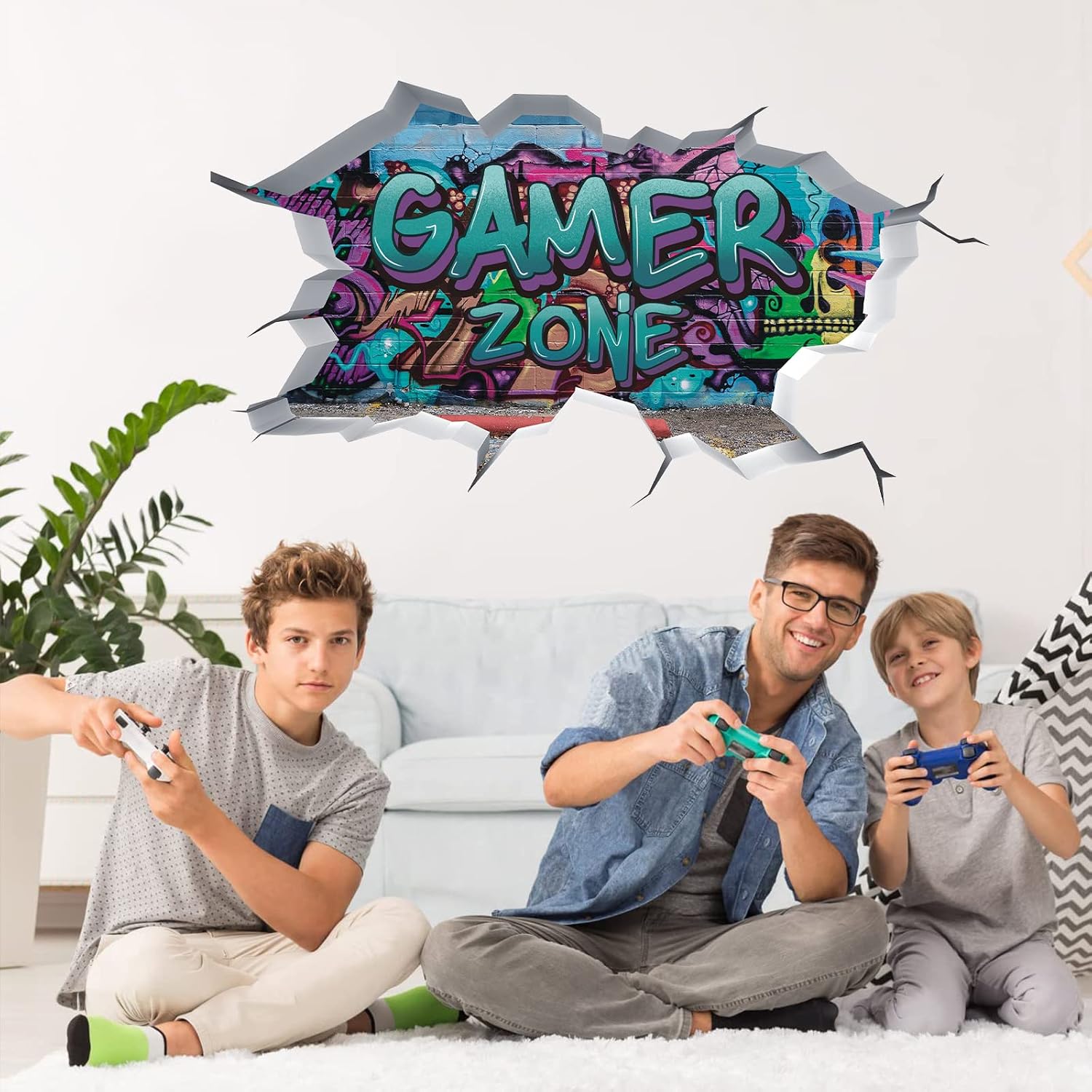 Detalle 2 de TOARTI 3D Game Wandaufkleber Gaming Wandbild