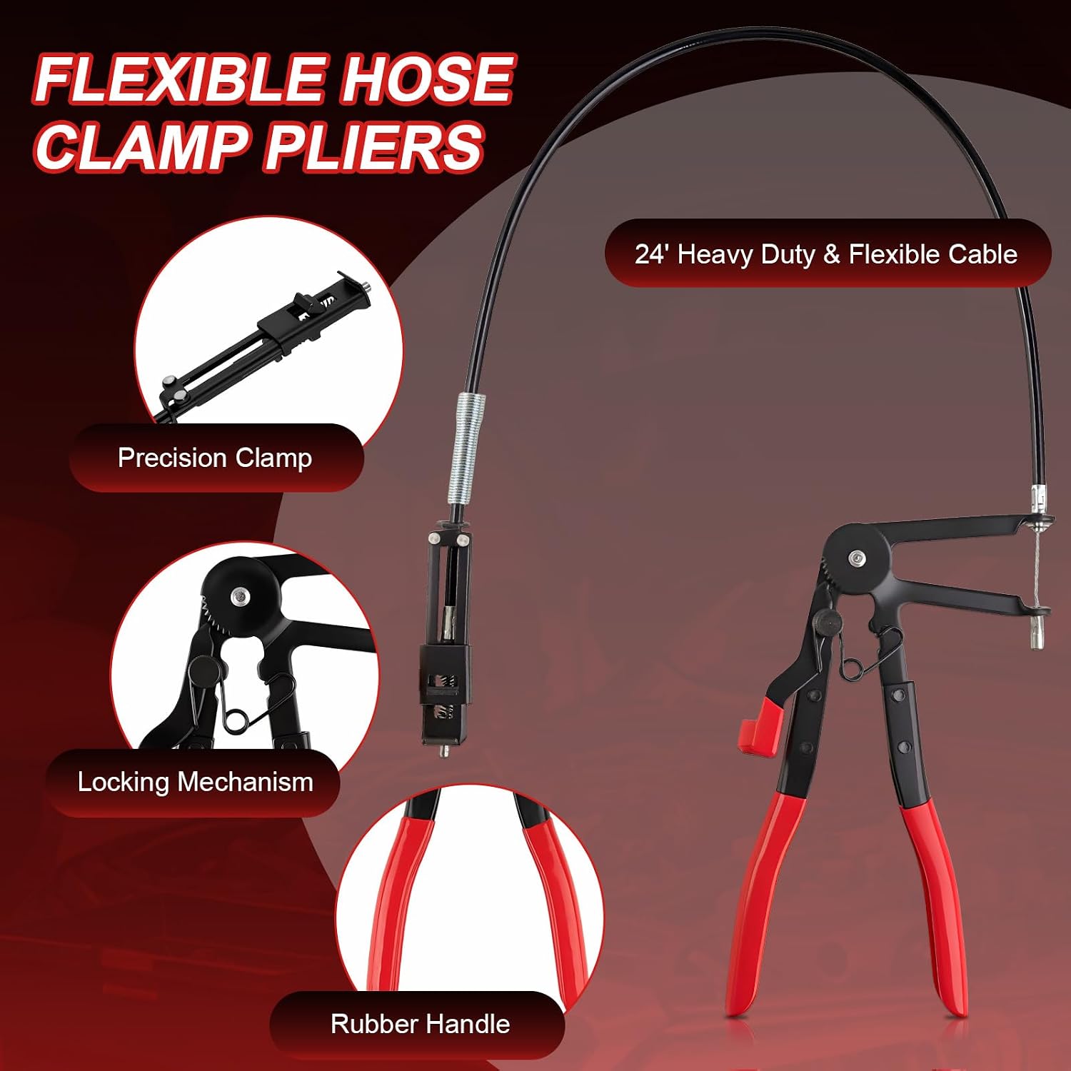 Thumbnail 5 de 16PCS Hose Clamp Pliers Kit — Long Reach, Flexible Wire Tools for Automotive Hose and Electrical Work