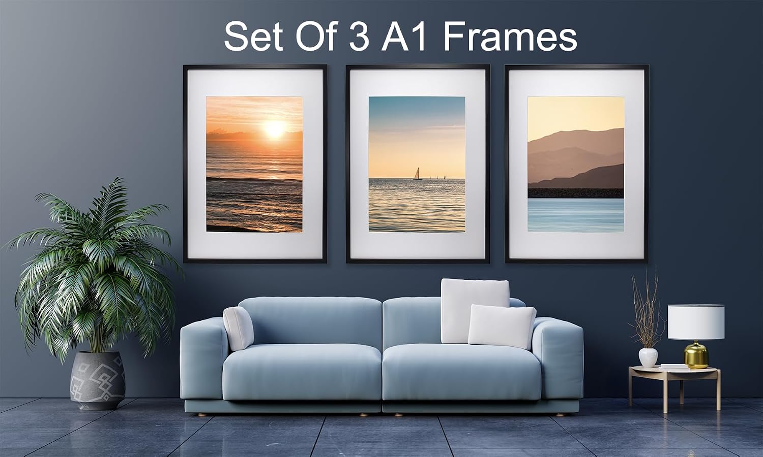 Thumbnail 5 de A1 Black Picture Frame Set of 3 for A2 Posters 🖼
