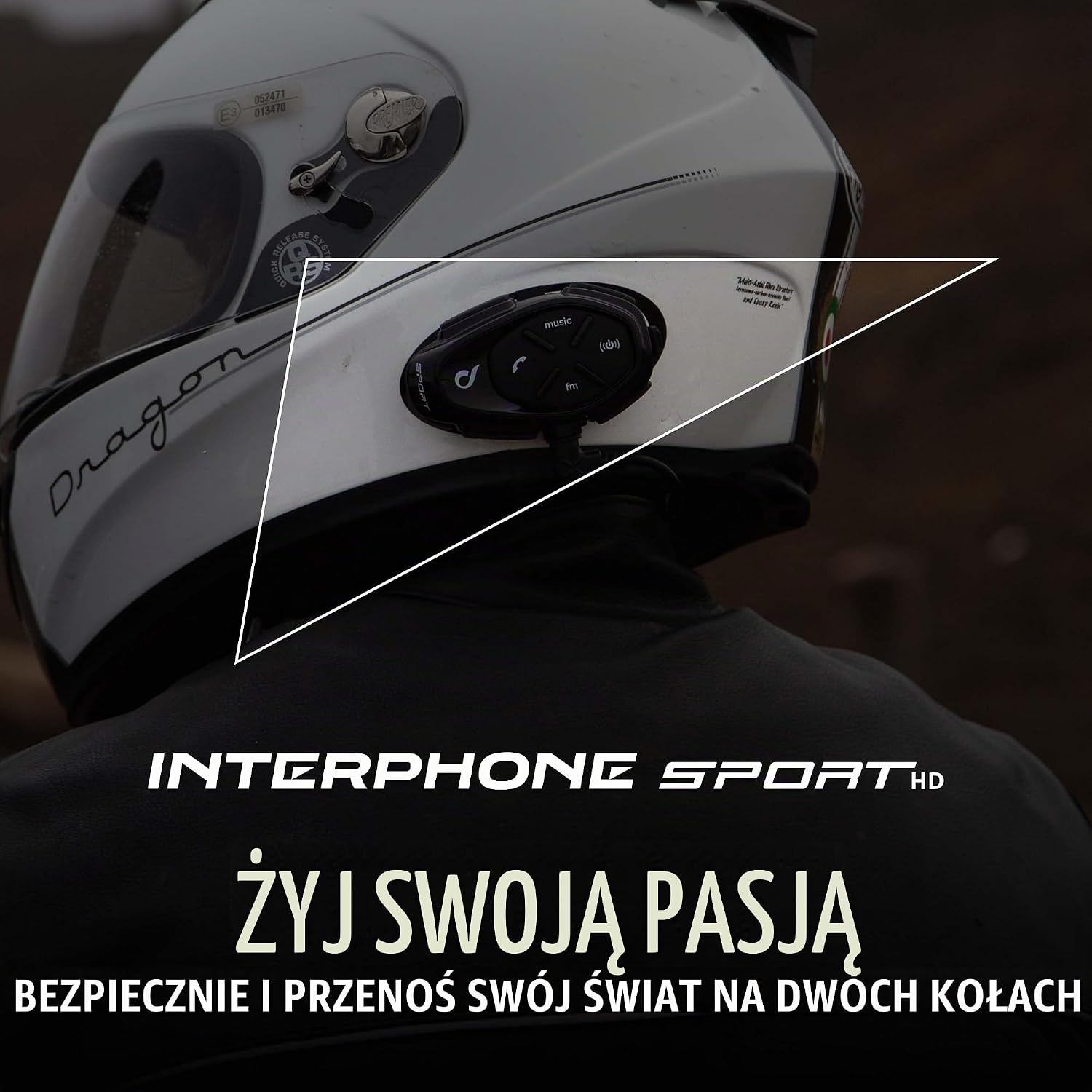 Detalle 2 de Interphone INTERPHOSPORTHD – interkom motocyklowy Bluetooth, słuchawki HD 40 mm