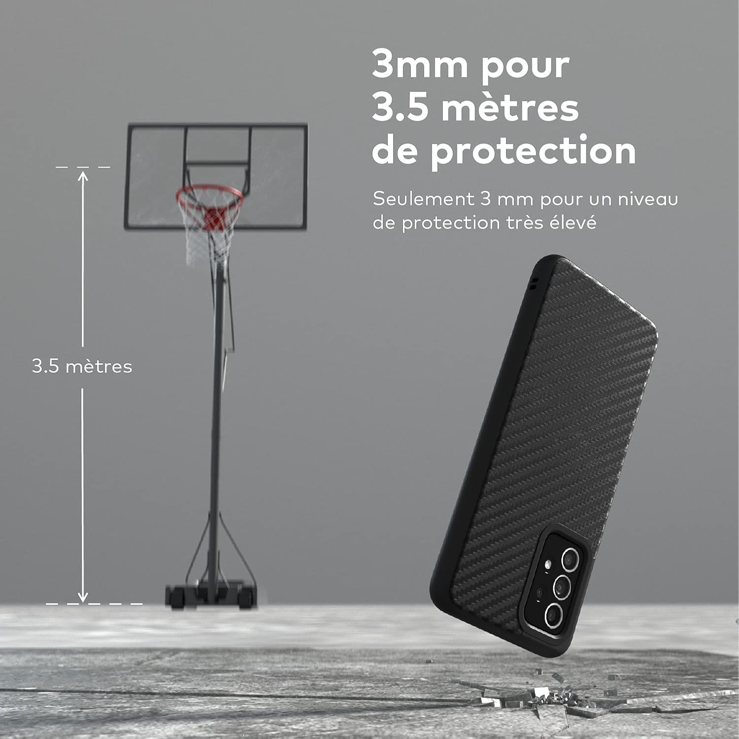 Thumbnail 1 de RhinoShield SolidSuit pour Samsung Galaxy A52 – coque fine en fibre de carbone, protection anti-chocs