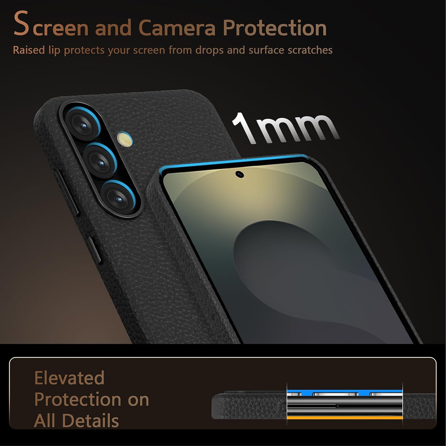 Detalle de LOHASIC Leather Case for Galaxy S25+