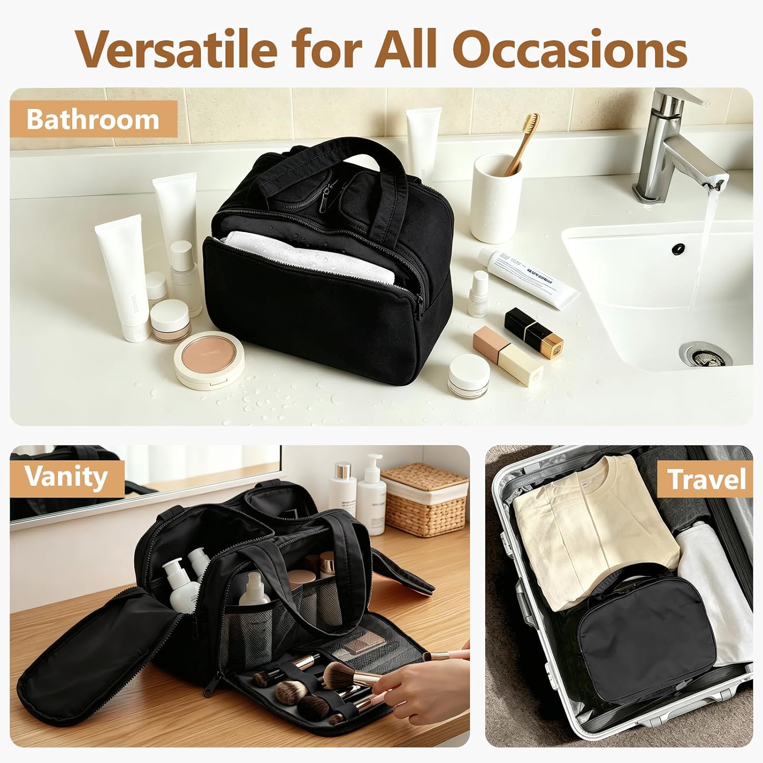 Thumbnail 5 de YooxArmor Large Capacity Travel Makeup Bag with Multiple Pockets