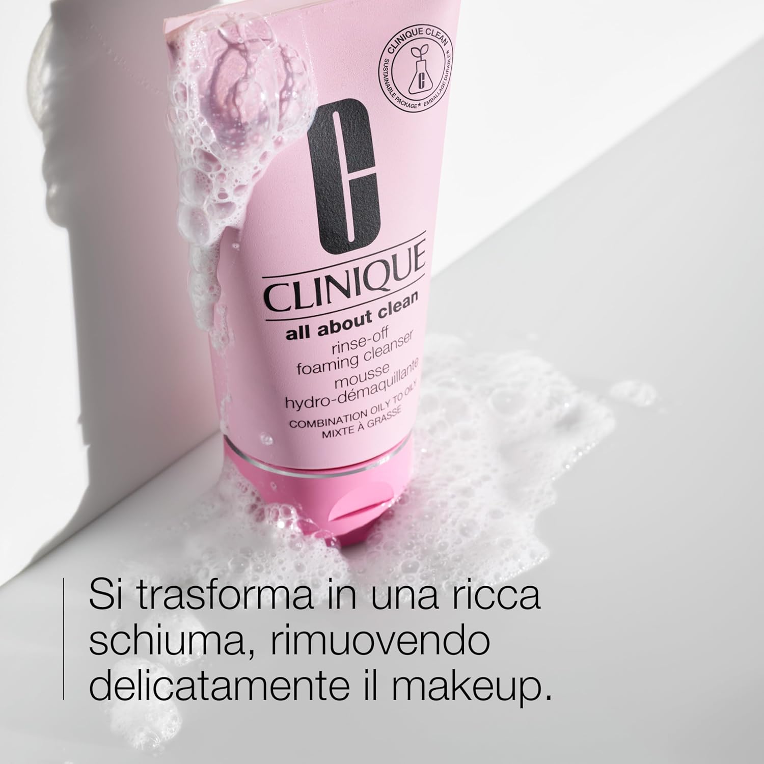 Thumbnail 1 de Clinique All About Clean Rinse-Off Foaming Facial Cleanser con acido ialuronico e glicerina, 150 ml