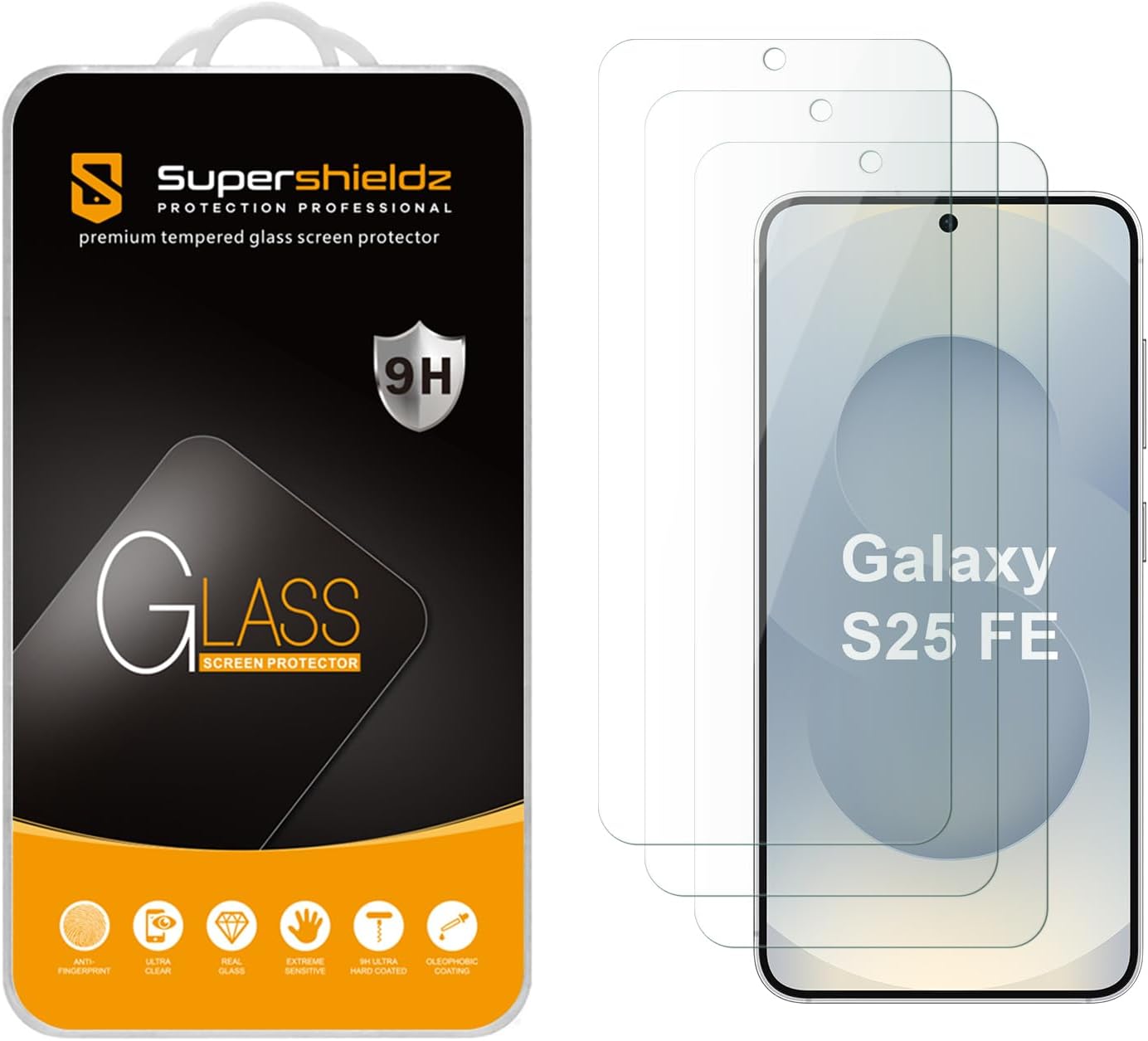 Detalle de Supershieldz Galaxy S25 FE 3-Pack Tempered Glass