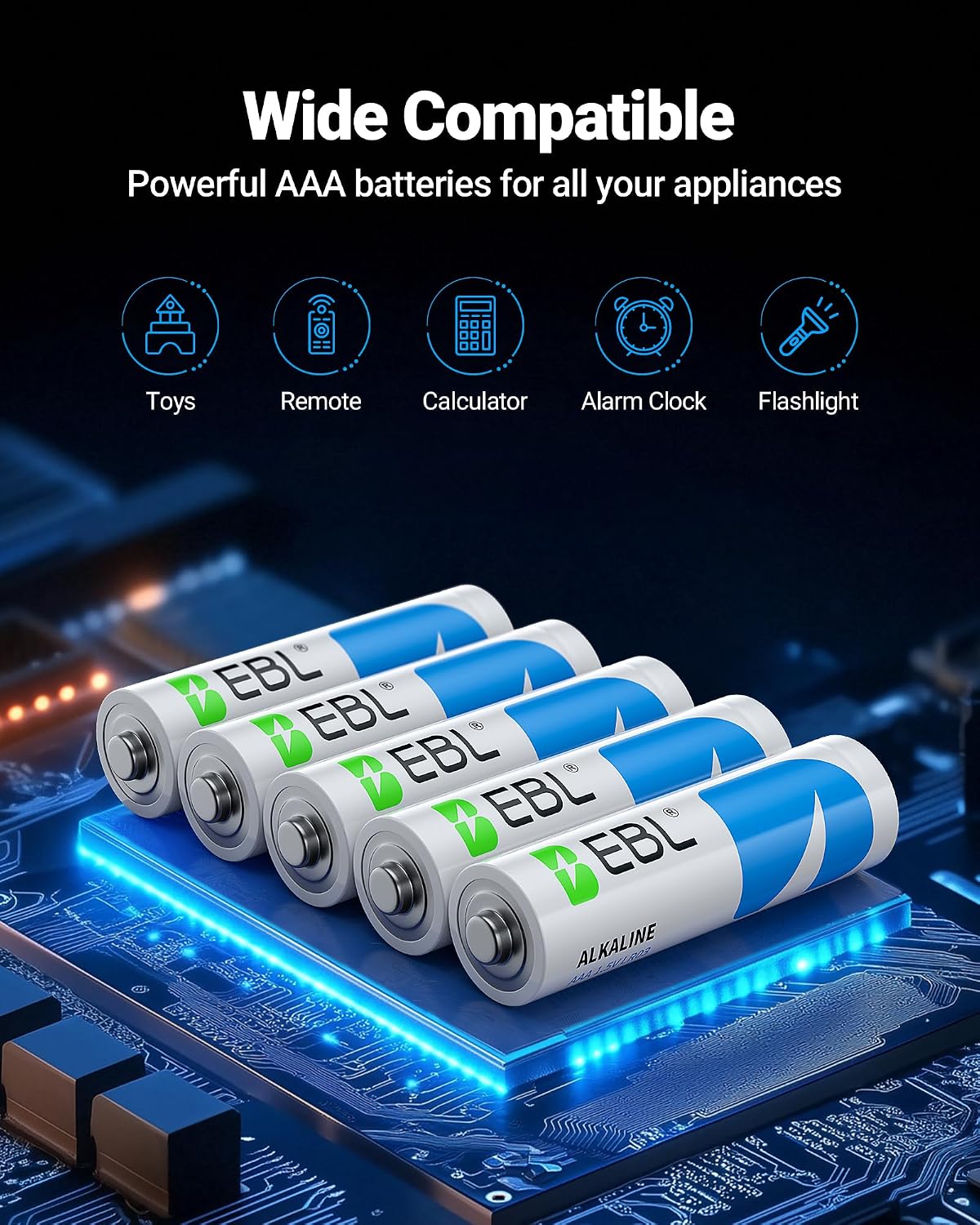 Thumbnail 4 de EBL AAA Batteries 24-Pack 1.5V Alkaline AAA Pack