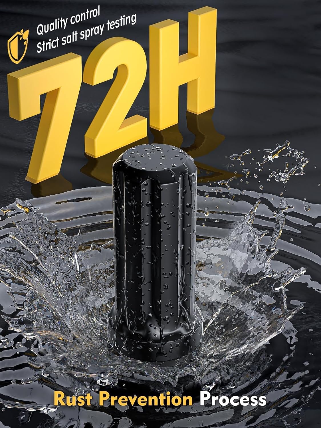 Thumbnail 2 de MIKKUPPA M14x1.5 Spline Lug Nuts – 32pc Black Closed End Replacement Kit for GM Ford RAM
