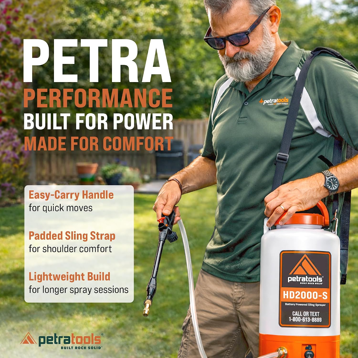 Detalle 1 de PetraTools Battery-Powered Garden Sprayer 2 Gallon