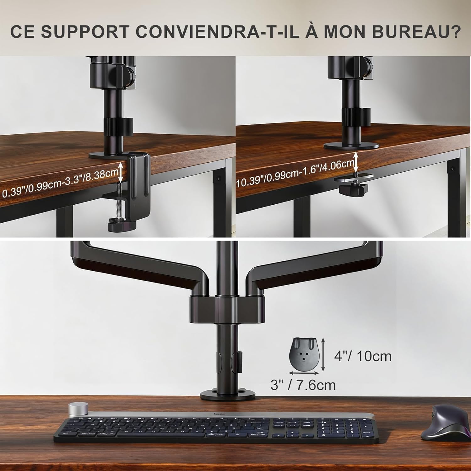 Thumbnail 6 de WALI Monitorhalterung 3 Monitore 27 Zoll