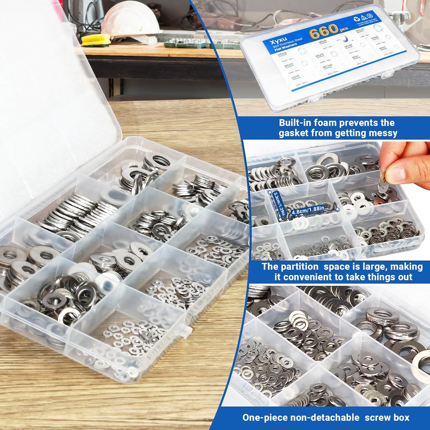 Thumbnail 4 de Xyxu 660pcs Stainless Steel Washers