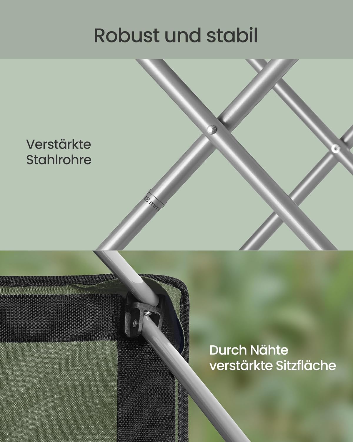 Thumbnail 5 de SONGMICS Campingstuhl GCB005CD01 – Klappstuhl mit breitem Sitz, hoher Rückenlehne und praktischen Favoriten