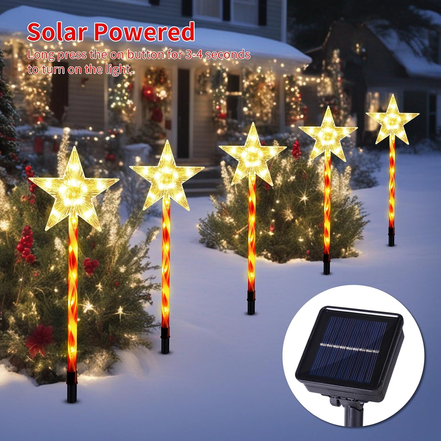 Thumbnail 5 de BRIGHTDECK Solar Christmas Pathway Lights 10-Pack