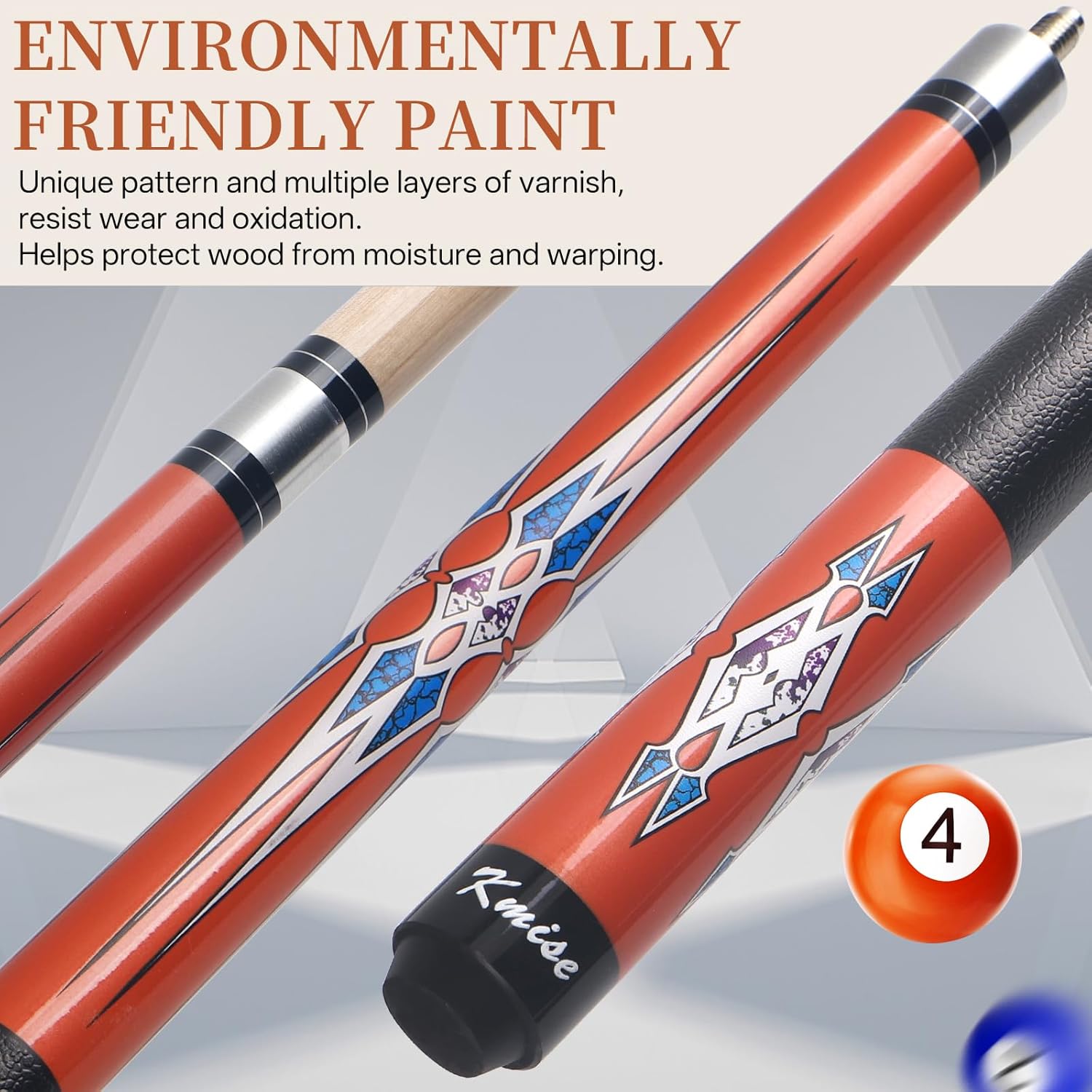 Detalle 1 de Kmise 58 Inch Pool Cue Set 3-Pack 🎱