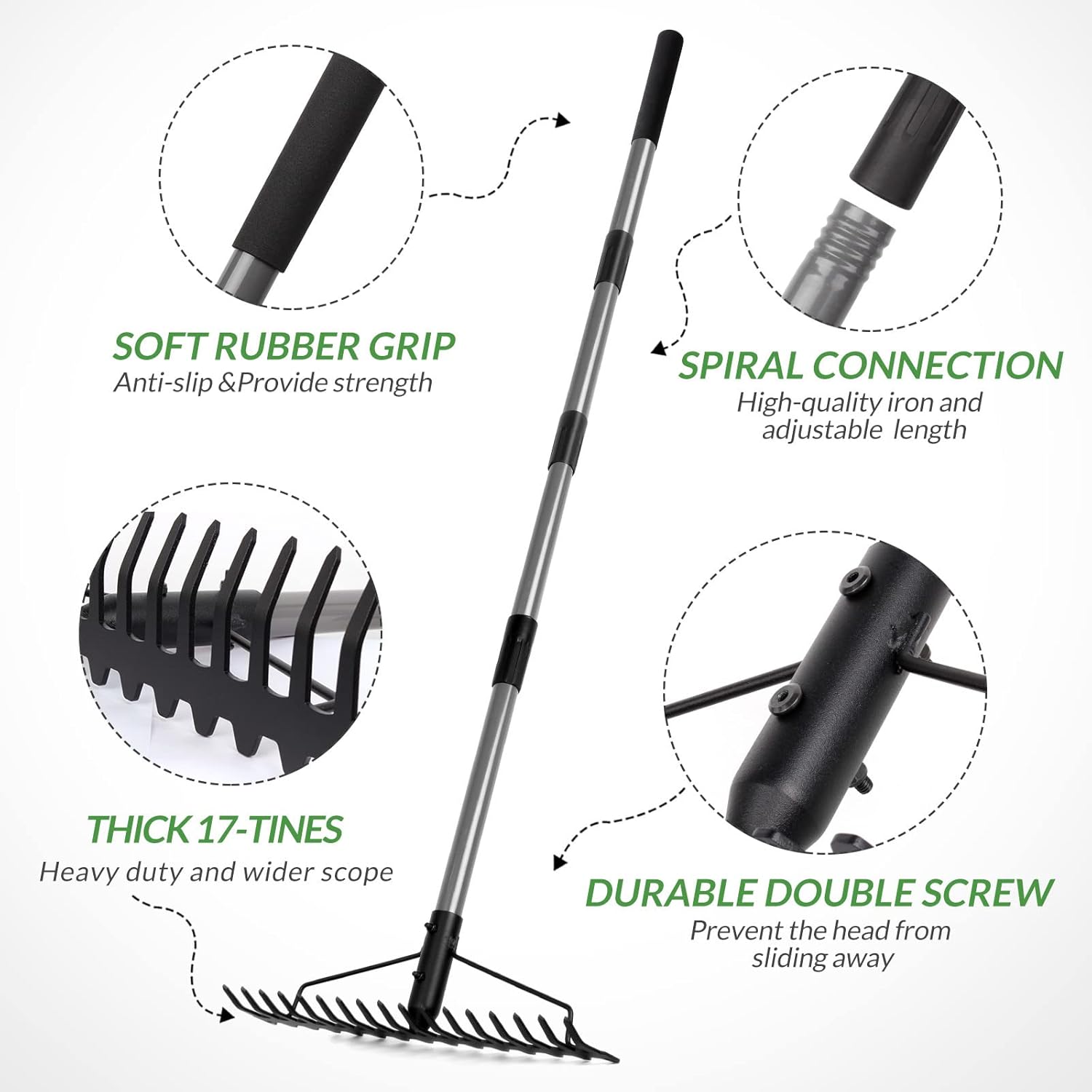 Thumbnail 2 de Walensee 165cm Heavy Duty Garden Rake