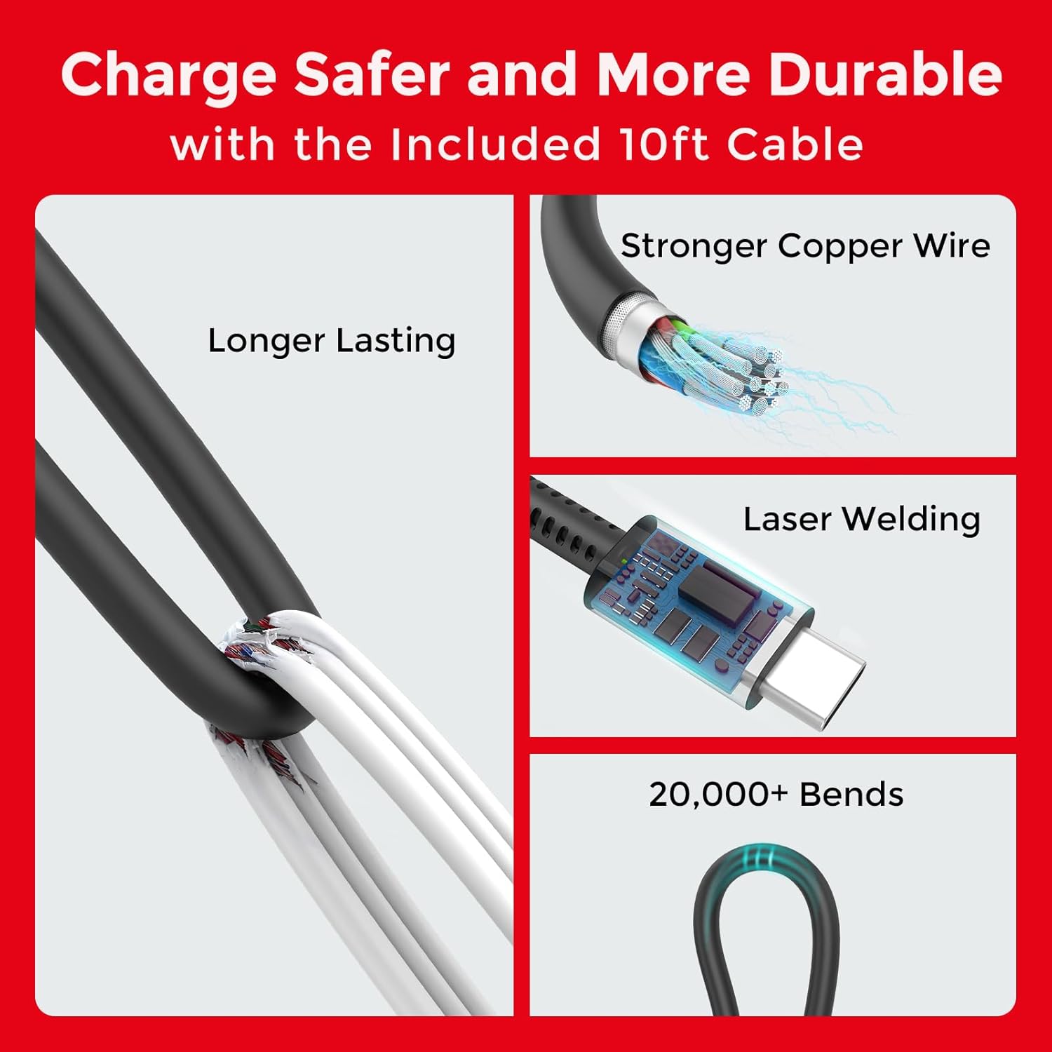 Thumbnail 3 de Charger for Nintendo Switch 2 60W AC Adapter with 10ft USB-C Cable