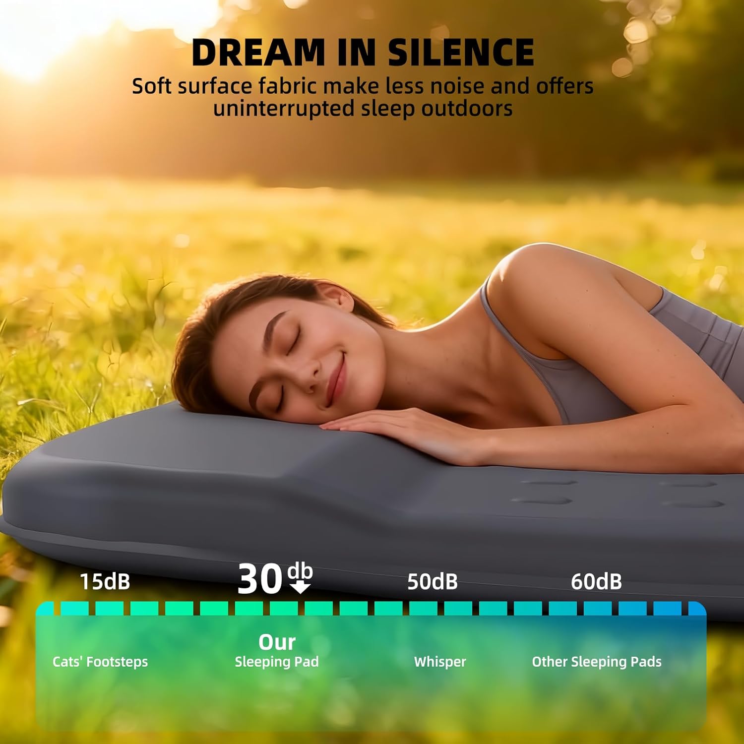Thumbnail 3 de KASIMO Memory Sleeping Pad for Camping: Ultra-Thick 7.6cm Foam Mat with Pillow, 195 x 70.5 cm