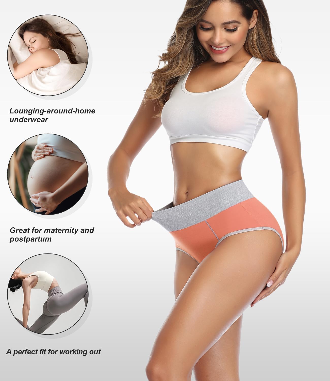Thumbnail 3 de wirarpa Damen-Unterhosen Baumwolle Taillenslip High Waist — 5er Pack, komfortabler Passformkomfort