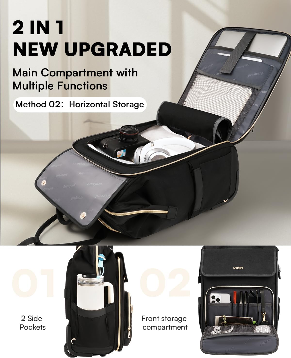 Thumbnail 4 de Arcoyard Rolling Backpack 18" for Travel