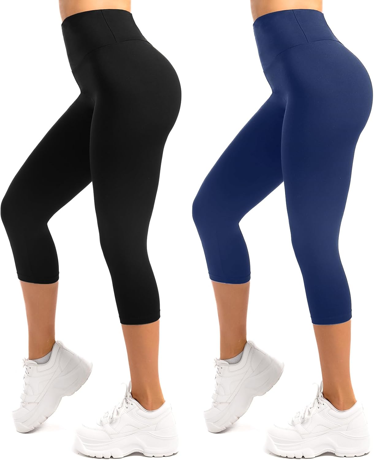 Thumbnail 6 de SINOPHANT 2 Pack Capri Leggings for Women – Butter soft high-waisted yoga pants