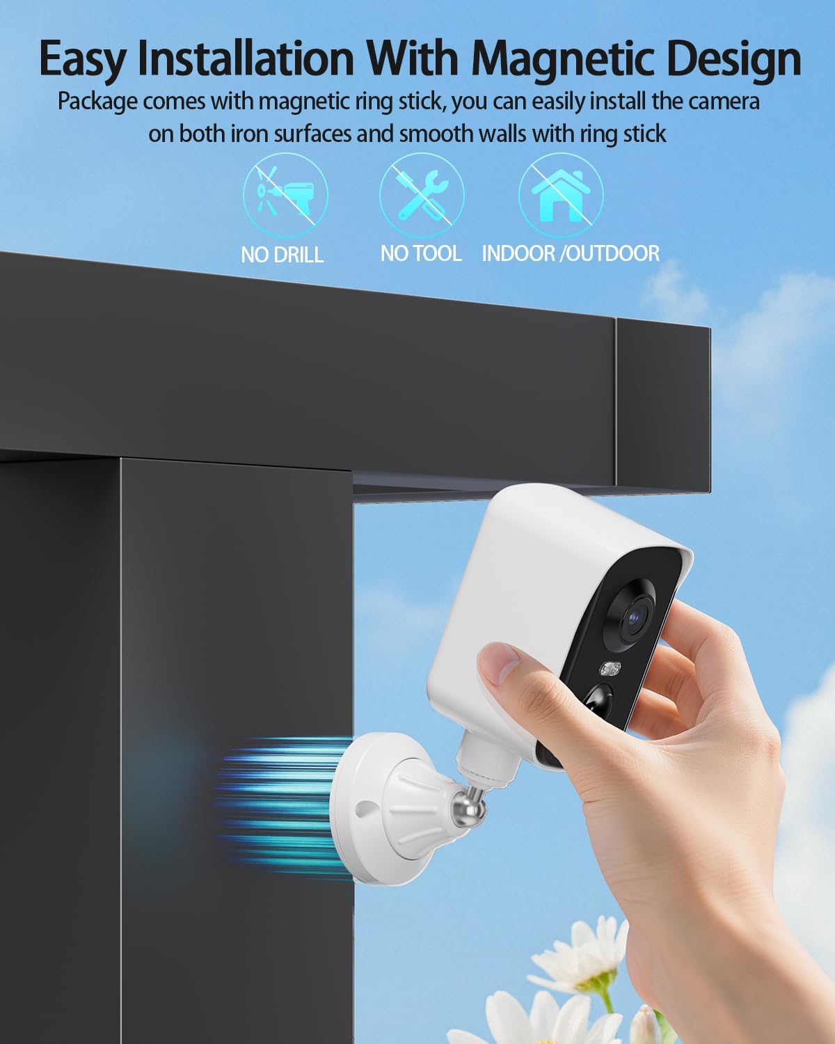 Detalle de fanxiang Magnetic 2K Outdoor Security Camera