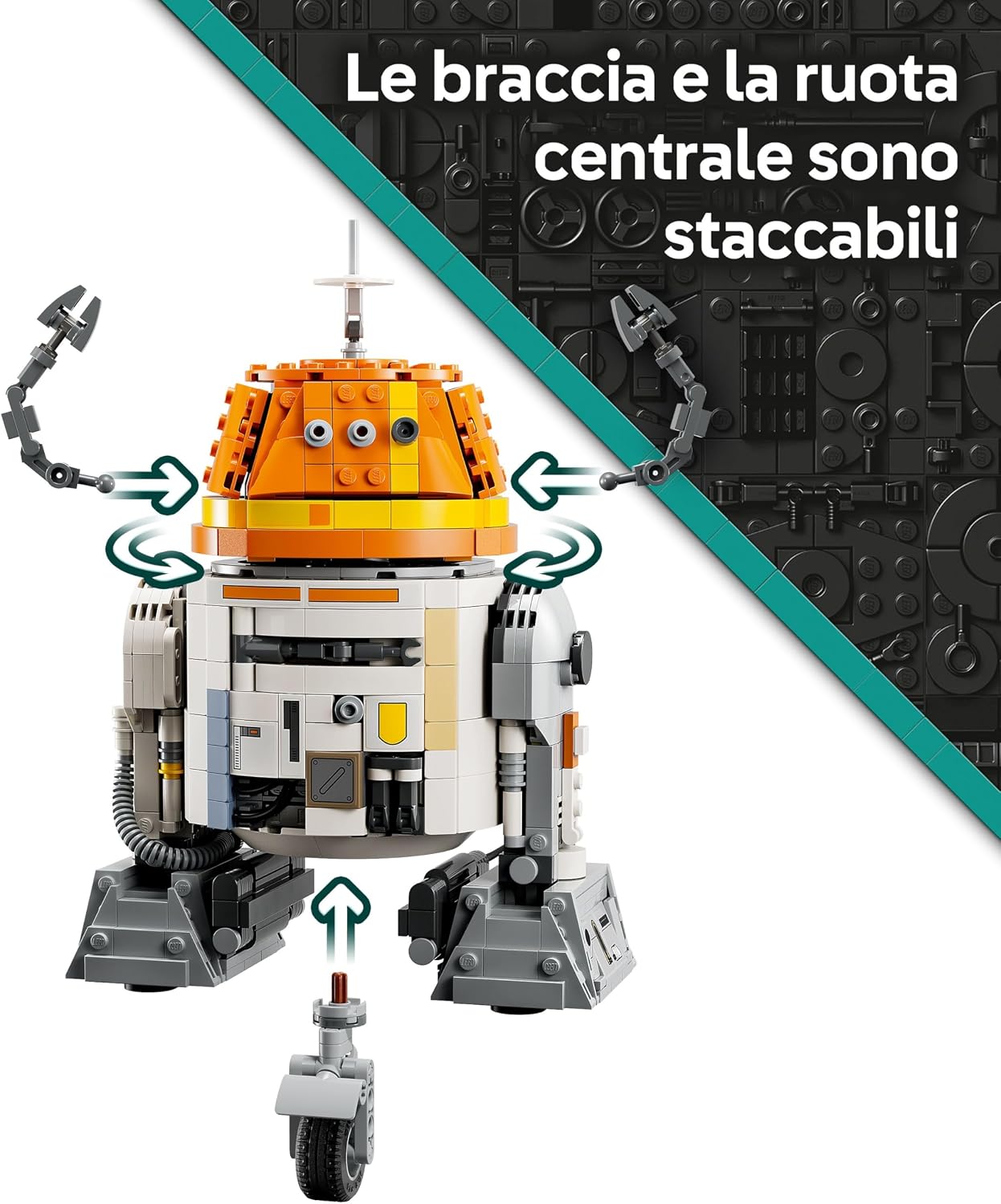 Thumbnail 4 de LEGO Star Wars 75416 Droide Astromeccanico Chopper (C1-10P) — un robot giocattolo da costruire per appassionati di Ahsoka