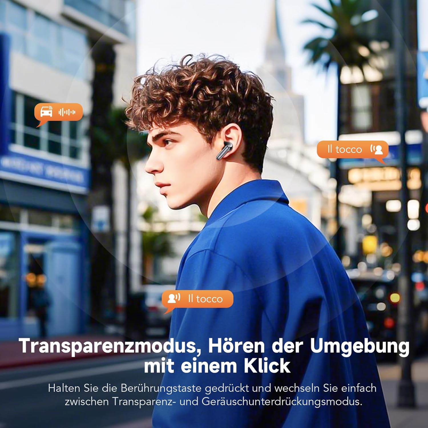 Thumbnail 4 de Kopfhörer Kabellos Bluetooth 5.4 ANC+ENC In Ear – 36 Std Spielzeit, 1 Std Schnellladung, LED Ladebox, Schwarz