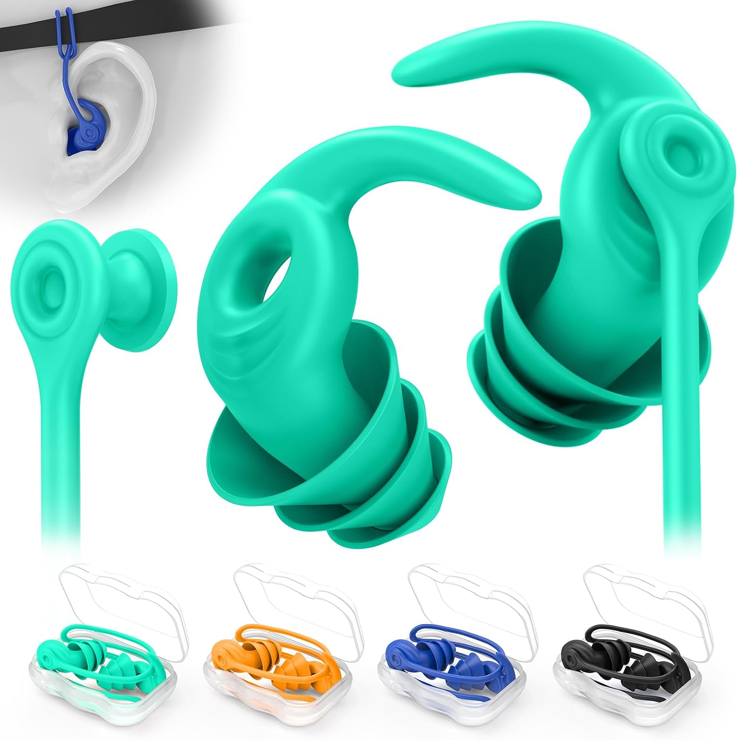 Detalle de Swimming ear plugs for adults 4 pairs