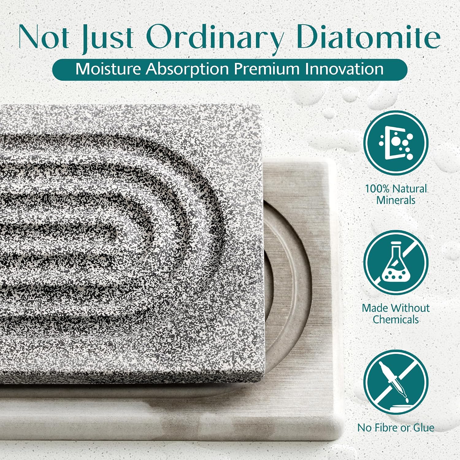 Detalle 2 de eormoe EOR-SQ-S-23.6X3.9IN Diatomite Sink Faucet Mat, Dishwasher-Safe