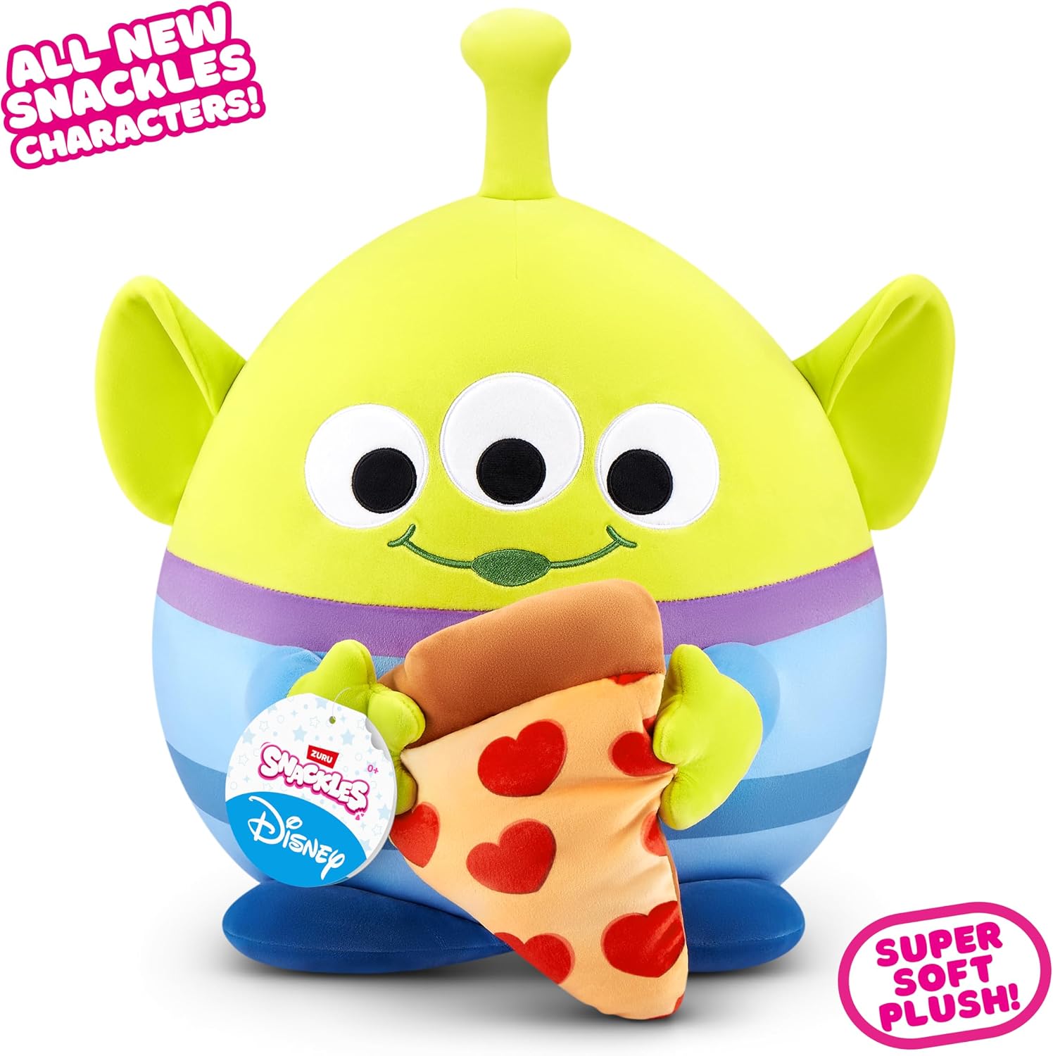 Detalle de Snackles Disney 35 cm großes Plüschspielzeug von ZURU (Alien & Pizza) mit Snack-Accessoire