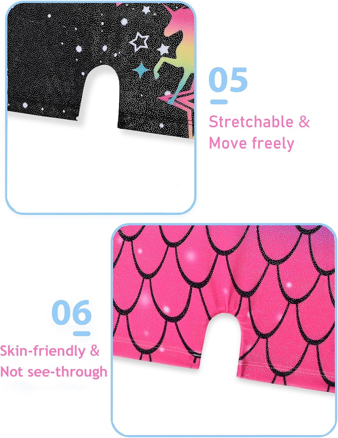 Detalle de Tstiti Girls’ Sparkly Gymnastics Leotards, 2-Pack with Matching Hair Scrunchies