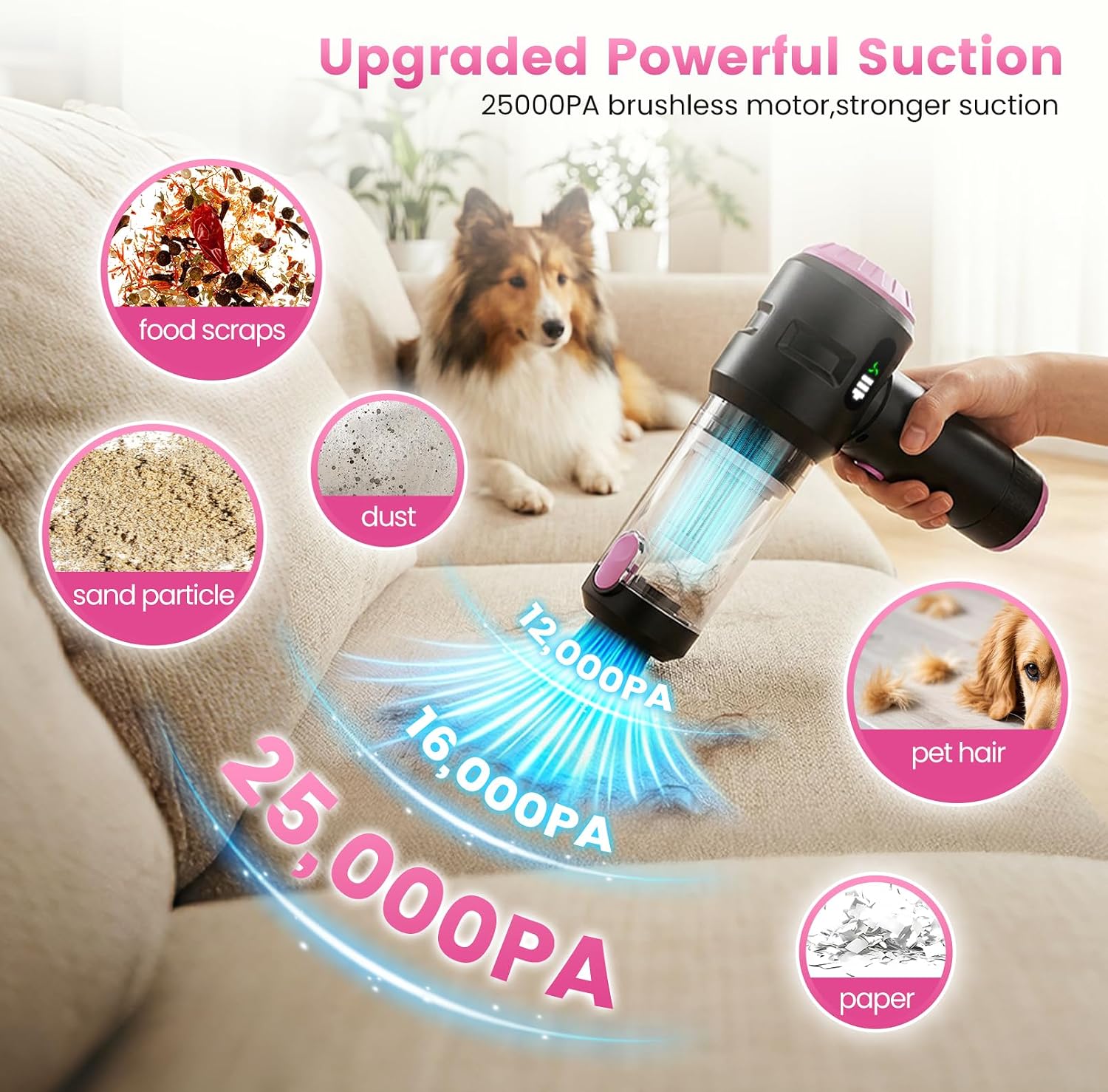Detalle 2 de Wansimoo Handheld Car Vacuum 25000Pa
