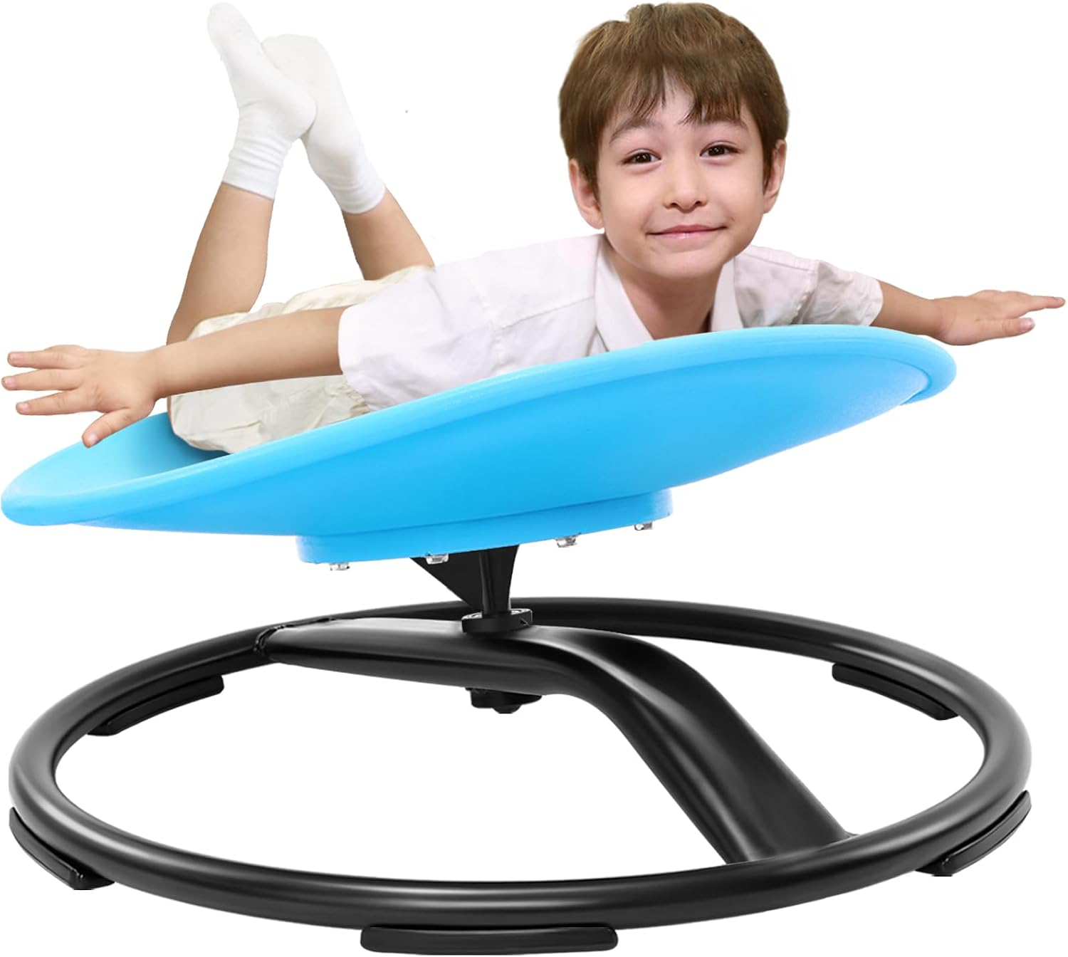 Detalle de Zhenx 360° Spinning Sensory Chair for Autistic Kids (Ages 3–18) — Blue, 220 lb Capacity