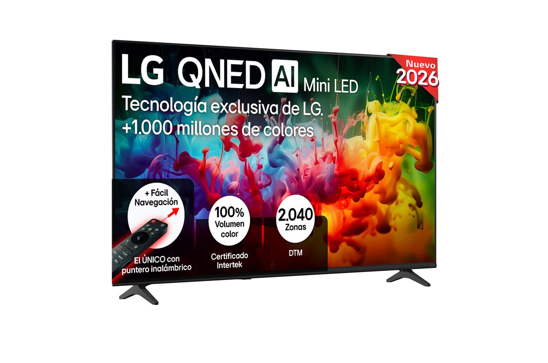 Detalle de LG QNED72 65" 4K (2026) | Smart TV MiniLED AI QNED72, modelo 65QNED72B6B