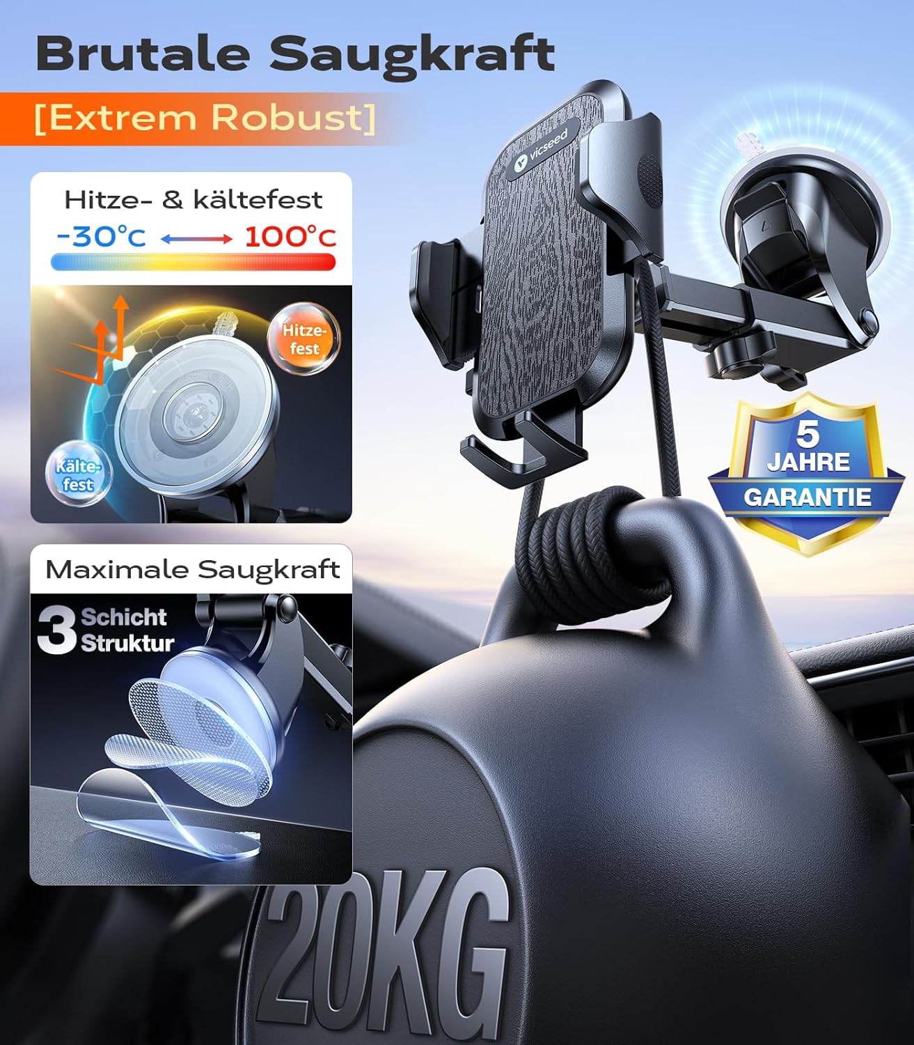 Thumbnail 3 de VICSEED 2025 Handyhalterung Auto 20 kg 📱