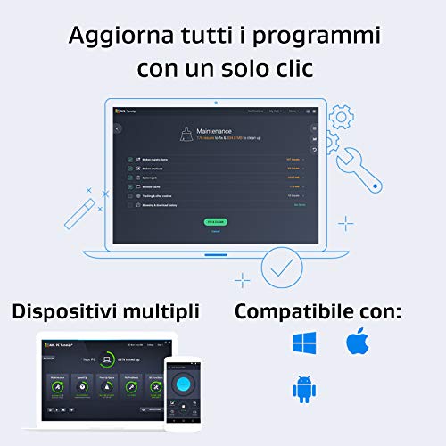 Detalle de AVG TuneUp 2026 – 10 Dispositivi, 1 Anno, Codice d'attivazione via email