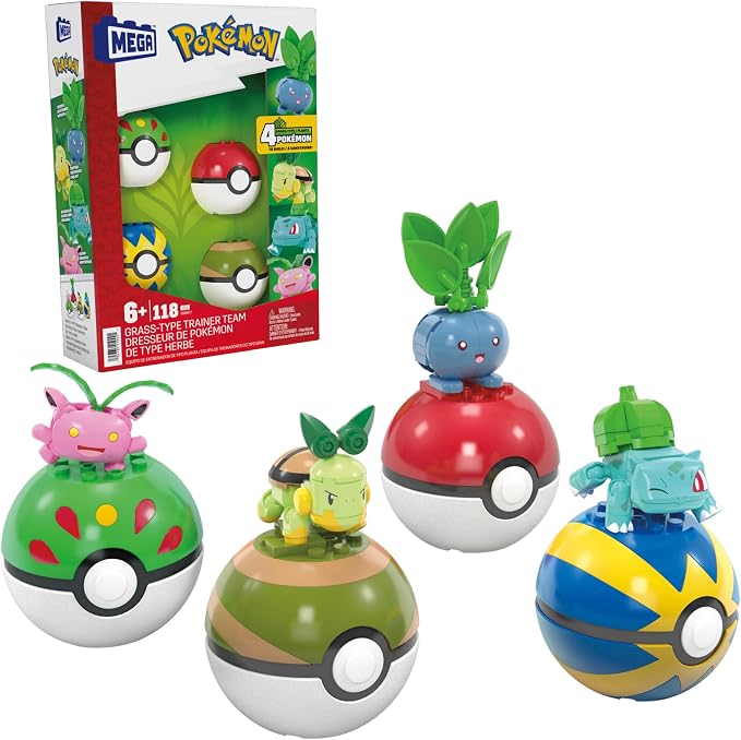 Detalle de MEGA Pokémon Pack Plant 🌱 Bulbasaur, Turtwig, Hoppip, Oddish