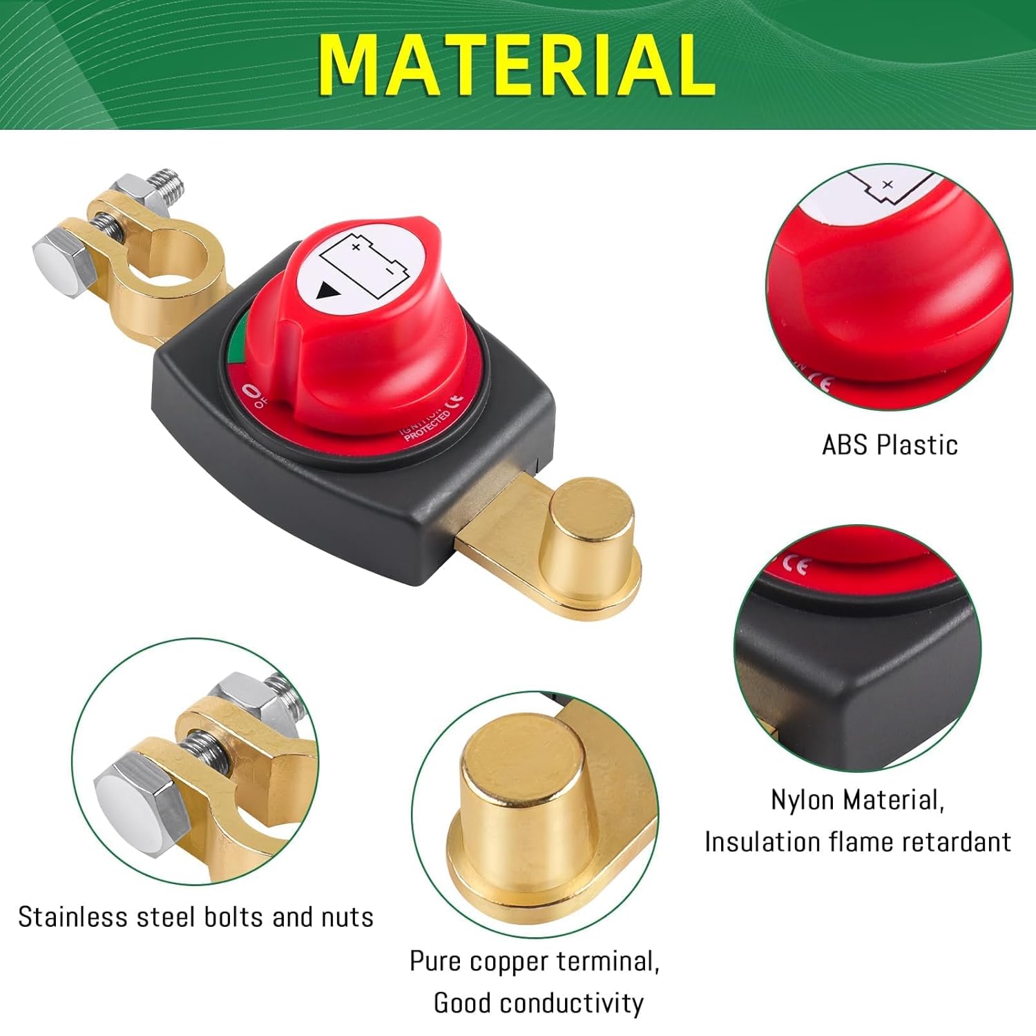 Thumbnail 3 de Bolatus Batterie- Trennschalter 12V–48V (Negativpol) – 200 A, wasserdicht für Auto, Truck, Boot & Wohnmobil