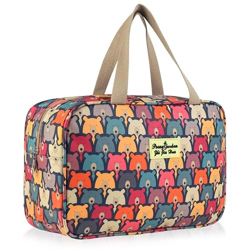 Detalle de Aucuu Trousse de Toilette Femme Grande — Trousse de Maquillage étanche avec Poignée, Pack Voyage et Camping