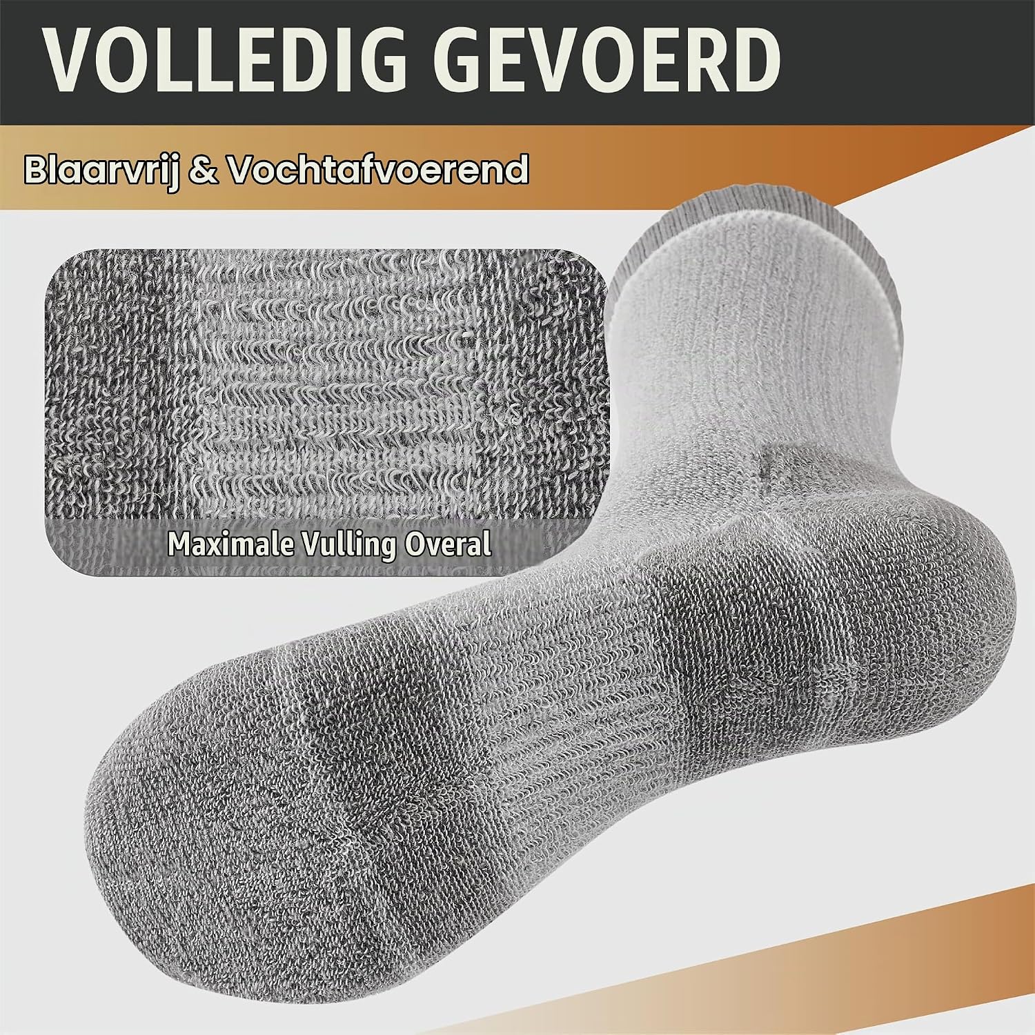 Detalle de Niorasen merinosokken voor winter, trekking en sport, dikkere thermosokken