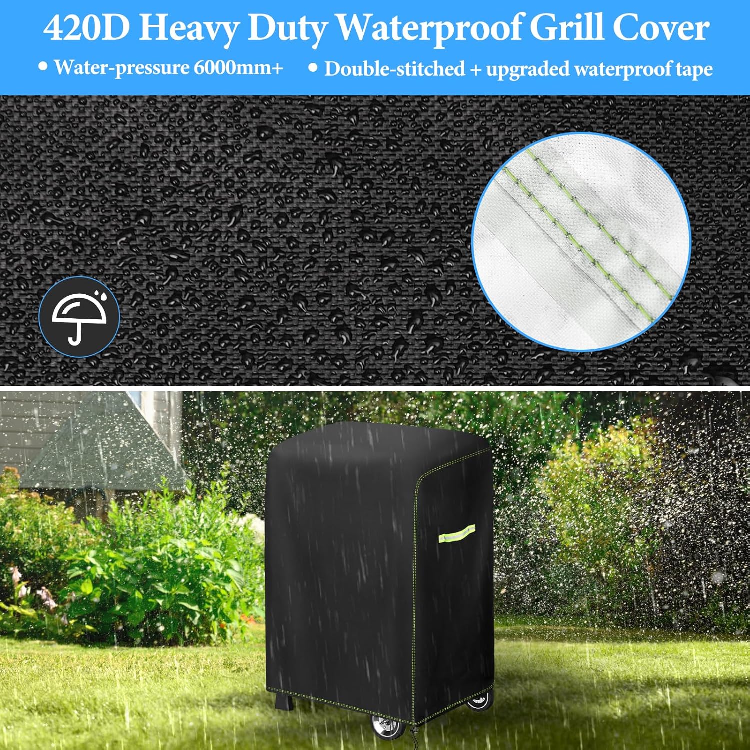 Thumbnail 3 de VDISRR Grillabdeckung Wetterfest 77 x 70 x 110 cm für Weber Spirit 210 – 2 Brenner Grill mit Klappbarer Seitenablage