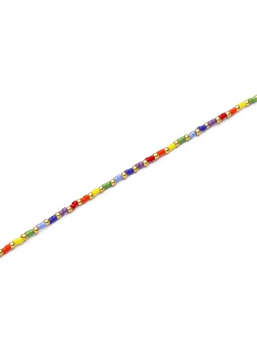 Detalle de Pulsera Rainbow Colors de SINGULARU — Acero bañado en oro 18K para verano