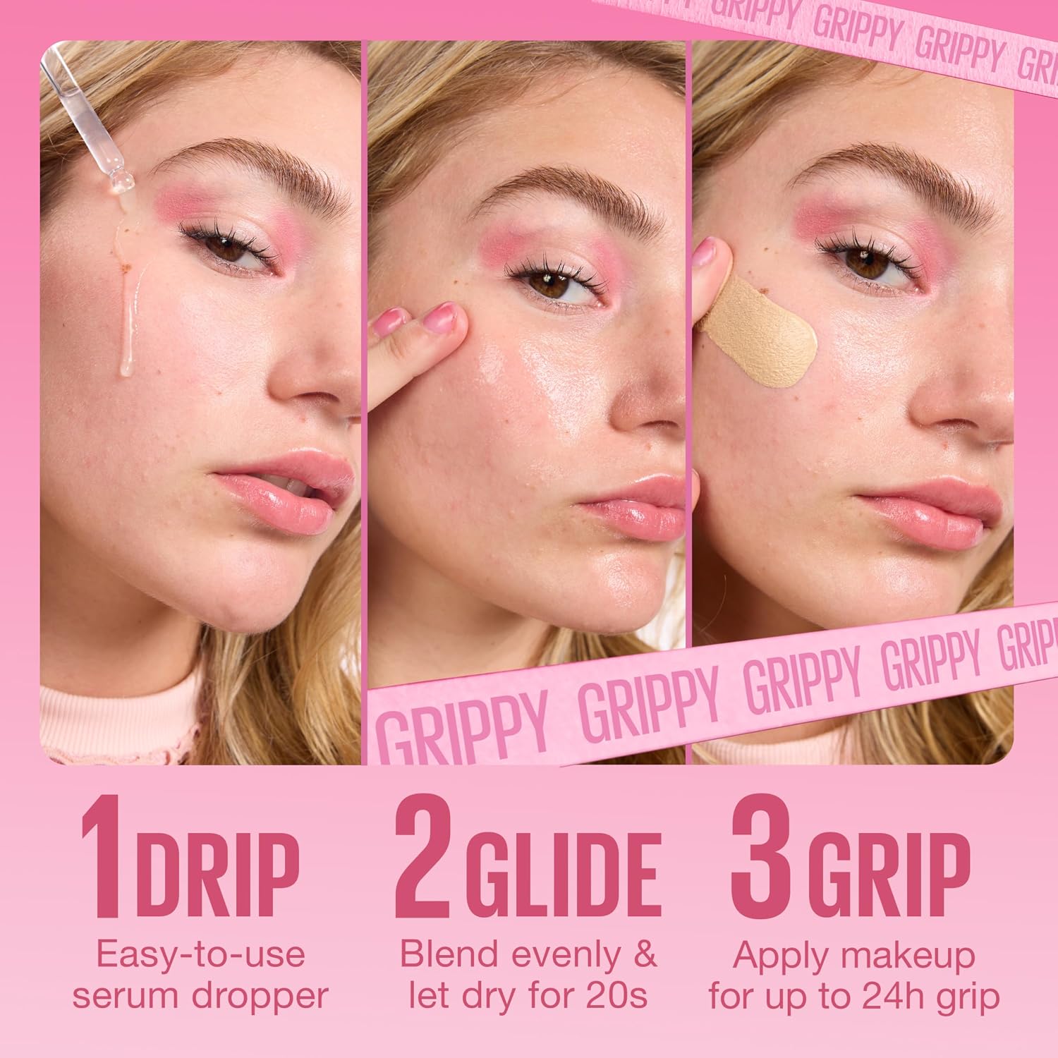Detalle 2 de Maybelline Grippy Serum Makeup Primer – Up To 24H Wear, Plumps & Hydrates