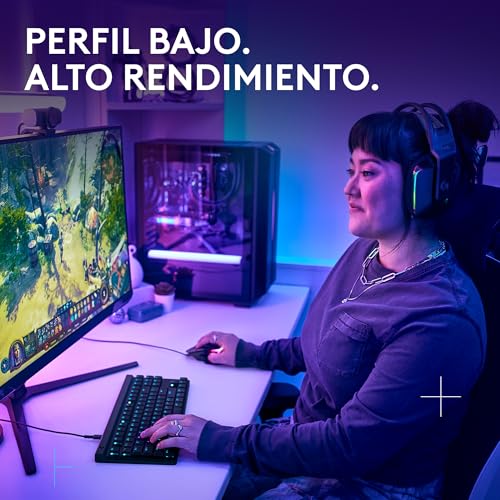 Detalle de Logitech G G515 TKL: Teclado gaming compacto con cable y perfil bajo